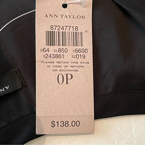 Ann Taylor Party Date Night Little Black Dress With Ruffled Bodice NWT Size 0P - Picture 10 of 15